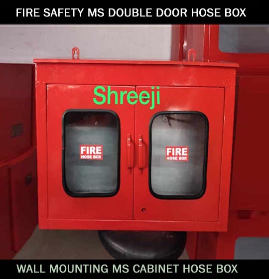Double Door Fire Hose Wall Mounting MS Cabinet Box